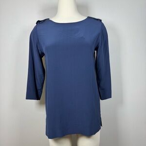 Lacoste Women's Navy Top Silk size 34 or Small -Medium